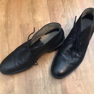 BANANA REPUBLIC Men's Ortholite Black Leather Lace Up Chukka Boots